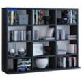 Standregal VCM "Holz CD DVD Standregal Bücherregal Regal Megosa L" Gr. 102, schwarz, B:102cm H:82cm T:23cm, Holzwerkstoff, Holz, Spanplatte, Regale