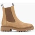 Leder Chelsea Boots - Damen - beige - 42