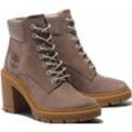 Schnürstiefelette TIMBERLAND "ALLINGTON HEIGHTSMID LACE UP BOOT", Gr. 37, grau (taupe), Leder, Synthetik, sportlich, Schuhe, Winterschuhe, Winterstiefel, Schnürboots, Winterboots