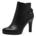 High-Heel-Stiefelette TAMARIS, Damen, Gr. 36, schwarz, Lederimitat, elegant, Schuhe, Stilettoabsatz, Abendschuh, Ankleboots mit Bändern an der Ferse