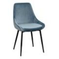 Pharao24.de Esszimmer Stuhl Set in Blau und Schwarz modern (2er Set)
