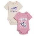 Strampler PUMA "MINICATS Body Klein Kinder", Kinder, Gr. 80, Normalgrößen, pink (mauved out island pink), Obermaterial: 100% Baumwolle, regular fit, Kurzarm, Overalls