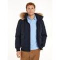 Bomberjacke TOMMY HILFIGER "ROCKIE DOWN BOMBER", Herren, Gr. XXXL, blau (desert sky), Web, Obermaterial: 80% Polyamid, 20% Polyurethan. Futter: 100% Polyester. Wattierung: 90% Daunen, 10% Federn, casual, regular fit, Langarm elastischer Bund, Jacken