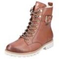 Winterboots REMONTE, Damen, Gr. 39, braun, Leder, klassisch, Schuhe, Blockabsatz, Schnürboots, Outdoorschuh mit Zierschnalle