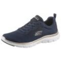 Sneaker SKECHERS "FLEX APPEAL 4.0 BRILLINAT VIEW", Damen, Gr. 35, gold (navy, goldfarben), Textil, Synthetik, sportlich, Schuhe, Freizeitschuh, Halbschuh, Schnürschuh mit Air Cooled Memory Foam