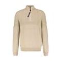 Strickpullover LERROS "LERROS Stricktroyer mit Cable-Muster", Herren, Gr. M, beige (tender beige melange), 60% Baumwolle, 40% Polyacryl, ohne Ausschnitt, Langarm, Pullover
