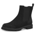 Chelseaboots MARCO TOZZI BY GMK "BELLO", Damen, Gr. 36, schwarz, Textil, Elastischer Einsatz, unifarben, Glitzer, Veloursleder, modisch, Schuhe, Blockabsatz, Stiefelette, Boots mit funkelnden Strasssteinen