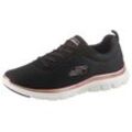 Sneaker SKECHERS "FLEX APPEAL 4.0 BRILLINAT VIEW", Damen, Gr. 36, rosa (schwarz, rosé), Textil, Lederimitat, sportlich, Schuhe, Freizeitschuh, Halbschuh, Schnürschuh mit Air Cooled Memory Foam