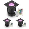 LED Bodeneinbaustrahler Schwarz eckig 230V IP67 - Leuchtmittel: GU10 5W RGB+CCT ...