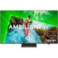 PHILIPS LED-Fernseher "55PUS8609/12", G (A-G), silber (chrom matt), 55, Fernseher