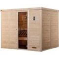 Sauna WEKA "Kemi", beige (natur), Bio-Ofen, externe Steuerung, 7,5 kW, Saunen, 7,5 kW Bio-Ofen mit digitaler Steuerung, Topseller