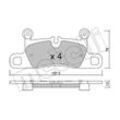 METELLI Bremsbelagsatz, Scheibenbremse hinten rechts links für PORSCHE 9J1698451E 9J1698451 22-1315-0