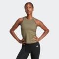 Tanktop ADIDAS PERFORMANCE "AG RIB 3S TK", Damen, Gr. L, grün (olive strata), Obermaterial: 89% Polyester, 11% Elasthan, sportlich, Rundhals, Tops