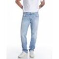 Straight-Jeans REPLAY "GROVER", Herren, Gr. 31, Länge 34, light blau 884, Denim/Jeans, Obermaterial: 98% Baumwolle, 2% Elasthan, casual, straight fit, Jeans, in vielen verschiedenen Waschungen, mit Stretch