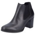 Cowboy Stiefelette RIEKER, Damen, Gr. 39, schwarz, Leder, unifarben, klassisch, Schuhe, Westernstiefelette, Stiefelette, Blockabsatz, schmale Form