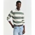 Rundhalspullover GANT "STRIPED COTTON CABLE C-NECK", Herren, Gr. 4XL, kalamata grün, Strick, Obermaterial: 100% Baumwolle, casual, regular fit, Rundhals, Langarm Rippbündchen, Pullover, besticht durch ein durchgehendes Streifenmuster in Zopfstrickstruktur