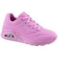 Sneaker SKECHERS "Street Uno - Stand on Air", Damen, Gr. 35, rosa, Lederimitat, sportlich, Schuhe, Freizeitschuh, Halbschuh, Schnürschuh im schlichten Look