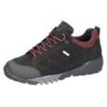 Trekkingschuh WALDLÄUFER "H-Amiata", Damen, Gr. 4,5 (37,5), schwarz (schwarz, rot), Nubukleder, Gummi, Textil, sportlich, Schuhe, Freizeitschuh, Halbschuh, Schnürschuh mit TEX-Membran, H-Weite