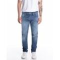 Straight-Jeans REPLAY "GROVER", Herren, Gr. 32, Länge 34, medium blau 882, Denim/Jeans, Obermaterial: 98% Baumwolle, 2% Elasthan, casual, straight fit, Jeans, in vielen verschiedenen Waschungen, mit Stretch