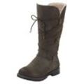 Weitschaftstiefel SHEEGO "Große Größen", Damen, Gr. 39, XL-Schaft, grün (oliv), Obermaterial: 100% Leder, casual, Schuhe Weitschaftstiefel Reißverschlussstiefel Winterstiefel, aus Veloursleder, mit Schnürung