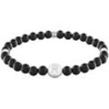 Armband TOMMY HILFIGER "TH85-MEN BEADS, 2790608, 2790609", schwarz (edelstahlfarben, schwarz, schwarz), Armbänder, Herren, Edelstahl, mit Sodalith oder Onyx