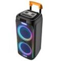 DENVER Party-Lautsprecher "TSP-456 Trolley Speaker", schwarz, B:32cm H:74,6cm T:34,1cm, Lautsprecher, 60 W RMS, Fernbedienung und kabelgebundenes Mikrofon inklusive