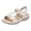 Riemchensandale RIEKER, Damen, Gr. 39, beige, Nubuklederimitat, sportlich, Schuhe, Sommerschuh, Sandalette, Keilabsatz, mit Gummizügen