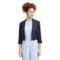 Jackenblazer BETTY BARCLAY "Betty Barclay Kurzblazer mit 3/4 Arm", Damen, Gr. 36, blau (dunkelblau), Obermaterial: 86% Polyester, 14% Elasthan. Futter: 100% Polyester., Basic, normal kurz, Langarm, Blazer, Material