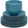 Teller-Set CREATABLE "Orient Mandala", blau, 18 tlg., Porzellan, Geschirr-Sets, Speiseteller, Dessertteller und Schalen im Set