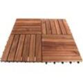 Akazien Holzfliesen Terrassenfliesen 4 Stück 30x30 cm Garten Holz Fliese