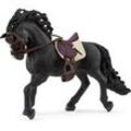 Horse Club Pura Raza Espanola Hengst mit Sattel und Zaumzeug, Spielfigur braun