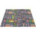 Kinderteppich PACO HOME "Bino 577", grau, B:120cm H:4mm L:160cm, Polyester, Teppiche, Kurzflor, Straßen-Spiel-Teppich, Kinderzimmer