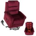 Fernsehsessel MCW-K63, Relaxsessel, Liegefunktion Aufstehhilfe Massage Heizfunktion, Stoff 220g/m² Chenille ~ bordeaux