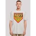 T-Shirt F4NT4STIC "Kiss Army Logo", Herren, Gr. M, grau (lightasphalt), Obermaterial: 100% Baumwolle, casual, oversize, Rundhals, Kurzarm ohne Bündchen, Shirts, Premium Qualität