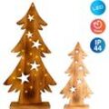 NÄVE LED Dekoobjekt "LED-Holztannenbaum h: 70cm, Weihnachtsdeko aussen", beige (natur), H: 70cm, Lampen, Timerfunktion (6on/18off), AA Batterie 1,5V, für Außen geeignet