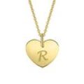 Ketten-Anhänger ONE ELEMENT "Herz mit Gravur R Buchstaben Anhänger aus 333 Gelbgold", gold, Schmuckanhänger, Damen, R, Gelbgold 333, Damen Gold Schmuck Herz mit Gravur R
