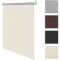 Hengda - Verdunkelungsrollo Klemmfix ohne Bohren 100% Polyester 80cm x 160cm Beige Verdunklungsrollo Fensterrollo Rollo Seitenzugrollo Klemmrollo für