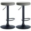 CLP 2er Set Barhocker Ponte Samt I Drehbarer Thekenhocker I Höhenverstellbarer Hocker I Küchenhocker mit Metallgestell