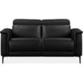 2-Sitzer PLACES OF STYLE "Lund", schwarz, B:160cm H:97cm T:100cm, Echtleder 100% Echtleder, Kunstleder 100% Polyurethan, Sofas, manueller od. elektrischer Relaxfunktion und USB