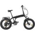 E-Bike LLOBE "E-Falt-Fatbike 20" Robust Pro" Gr. 38, schwarz, E-Bikes, 38cm, 20 Zoll (50,80cm)