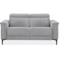 2-Sitzer PLACES OF STYLE "Lund", grau (hellgrau), B:160cm H:97cm T:100cm, Webstoff 100% Polyester, Sofas, manueller od. elektrischer Relaxfunktion und USB