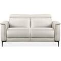 2-Sitzer PLACES OF STYLE "Lund", beige (creme), B:160cm H:97cm T:100cm, Echtleder 100% Echtleder, Kunstleder 100% Polyurethan, Sofas, manueller od. elektrischer Relaxfunktion und USB