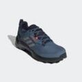 Wanderschuh ADIDAS TERREX "TERREX AX4 GORE-TEX", Gr. 41, blau (wonder steel, grau three, impact orange), Textil, Synthetik, sportlich, Schuhe, wasserdicht