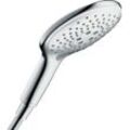 Handbrause HANSGROHE "Raindance Select S", silber (chrom), B:13cm H:10,5cm T:23,6cm, Duschköpfe, 15cm, 3 Strahlarten, chrom