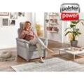 polsterpower Sessel - silber - Microchenille