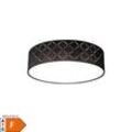 LED Deckenleuchte, Textil, schwarz, weiß, gold, 38 cm