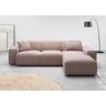 Ecksofa ANDAS "Glimminge L-Form auch in Breitcord, Feincord + Easy care-Bezug", rosa, B:264cm H:71cm T:191cm, 12% Polyaxryl, 88% Polyester, Sofas, Breite 264, Zierkissen