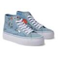 Sneaker DC SHOES "Manual Hi Platform", Gr. 6,5(37,5), heather schwarz denim, Obermaterial: Textil (Baumwolle) / Futter: Textil / Außensohle: Gummi, Schuhe