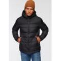 Daunenjacke POLARINO, Herren, Gr. 46, schwarz (schwarz (daunenjacke aus nachhaltigem material)), Web, Obermaterial: 100% Polyamid. Futter: 100% Polyester. Wattierung: 80% Daunen, 20% Federn, sportlich, Langarm mit Klettverschluss, Jacken, für den Winter, aus leichtem Webmaterial