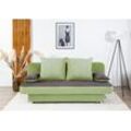 Schlafsofa COLLECTION AB "Ulla inkl. Bettfunktion und Bettkasten", grün (grün, grau), B:186cm H:94cm T:85cm, Primabelle-Microfaser (100% Polyester)/Struktur (100% Polyester), Zierkissen: Primabelle-Microfaser (100% Polyester)/Struktur (100% Polyester), Sofas, Schlafsofa,Bettfunktion,Bettkasten,inkl. Rückenkissen,Armlehnekissen